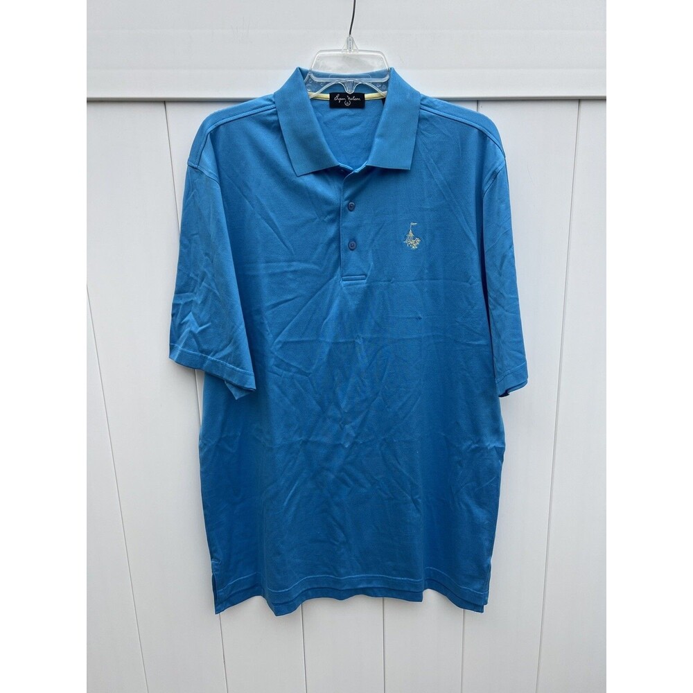 Byron Nelson Polo Mens Large Golf Short Sleeve Blue 100% Mercerized Cotton
